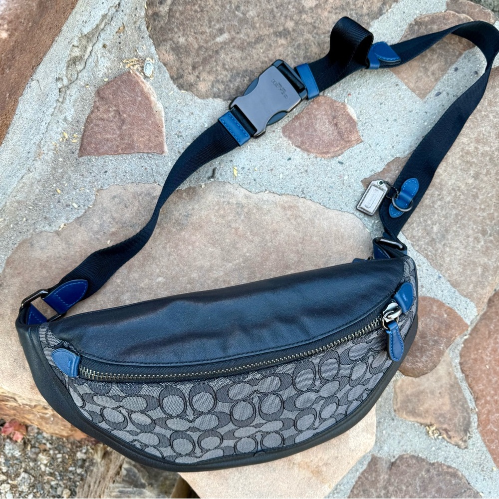 Coach League belt bag leather jacquard NWOT - Picture 4 of 13